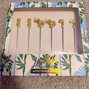 Lilly Pulitzer Gold Tropical Appetizer Picks